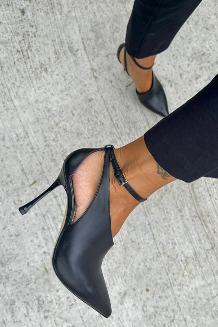 Pointed toe with ankle strap