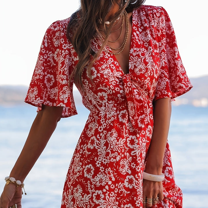 Sophia | Floral Mini Dress with V-Neck
