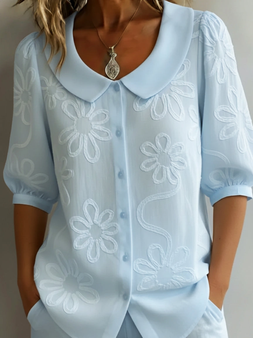 Kayleigh | Light floral blouse natural elegance