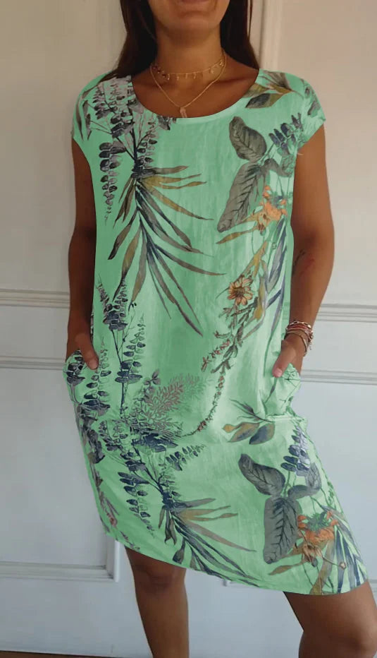 Women’s Printed Summer Dress with Pockets