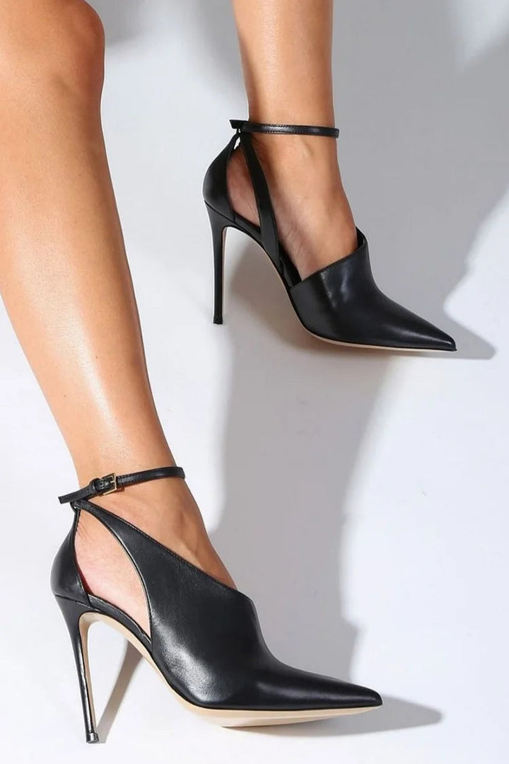 Pointed toe with ankle strap