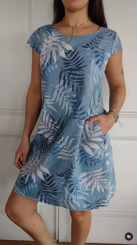 Women’s Printed Summer Dress with Pockets