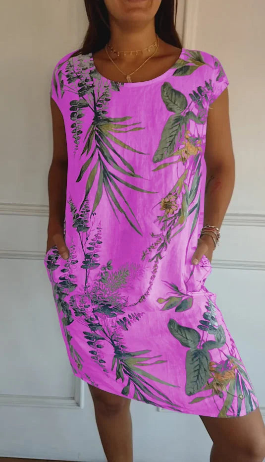 Women’s Printed Summer Dress with Pockets