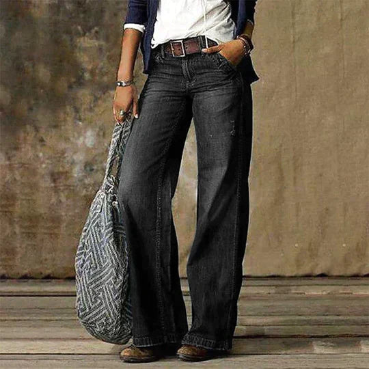 Lina - Retro Wide Leg Jeans