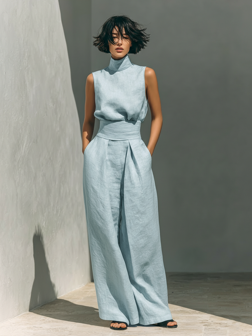 Carol | Minimalist Wide-Leg Trouser and Cami Set
