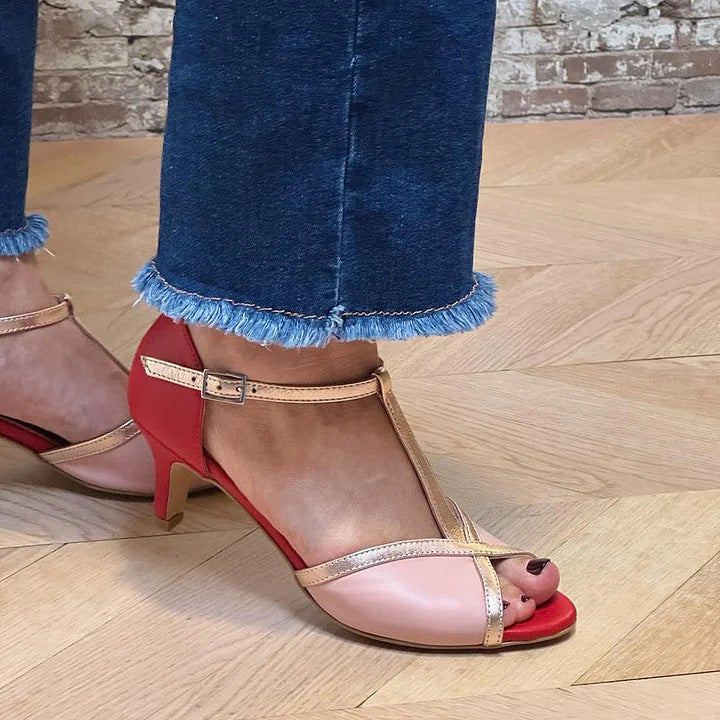 Elegant sandal with t-bar strap