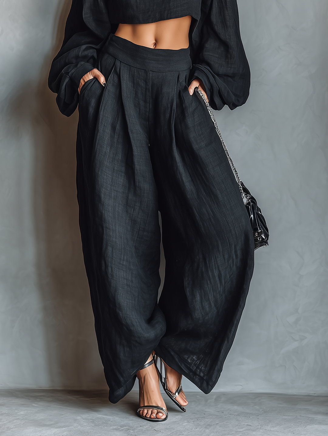 Tess™ - Off-Shoulder Ensemble with Flared Trousers