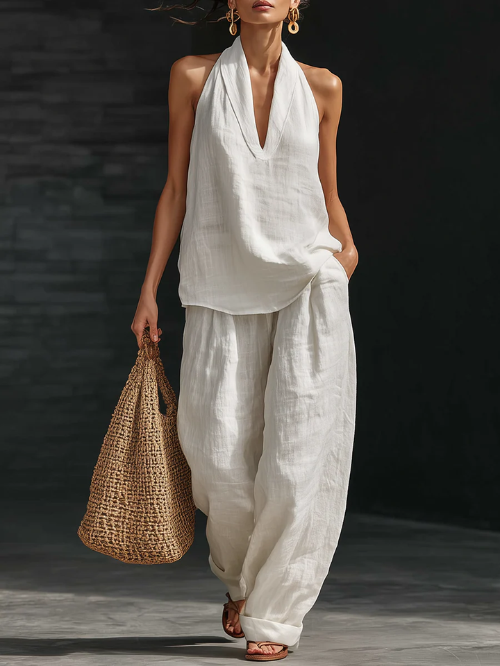 Zoë™ - Sleeveless Top and Wide-Leg Pant Set
