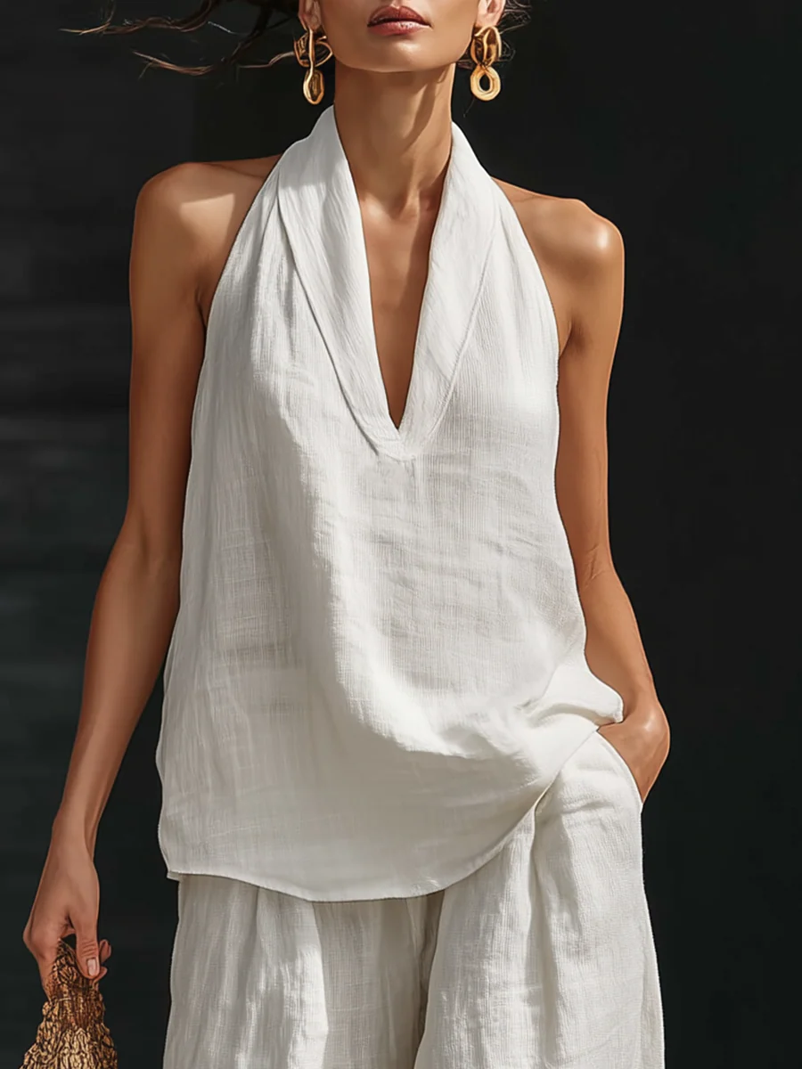 Zoë™ - Sleeveless Top and Wide-Leg Pant Set