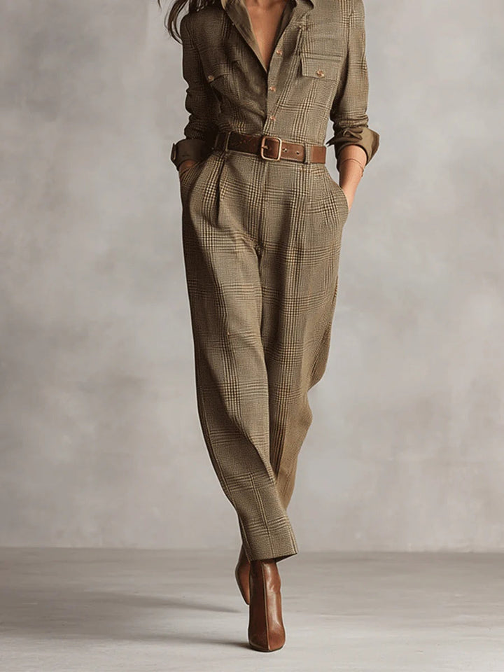 Anna™ - Chic Checkered Jumpsuit