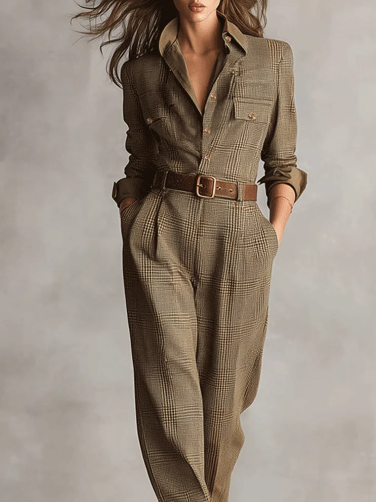Anna™ - Chic Checkered Jumpsuit