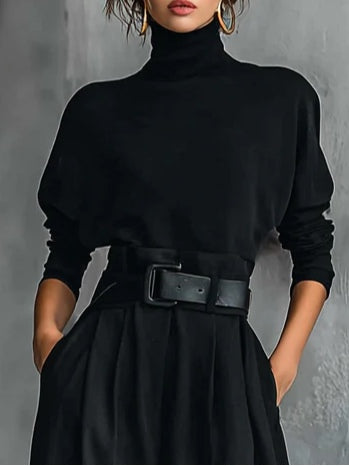 Lisa™ - Black Two-Piece Outfit with Belt