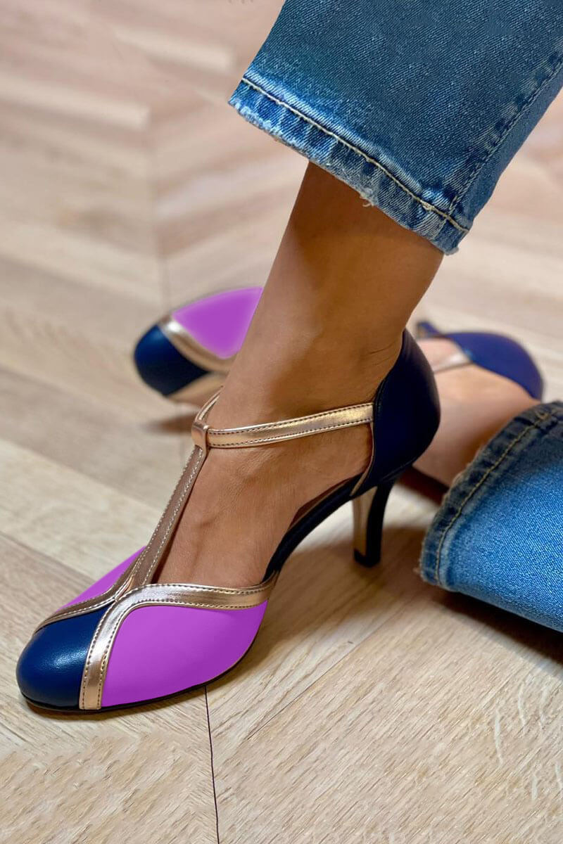Retro t-bar heels