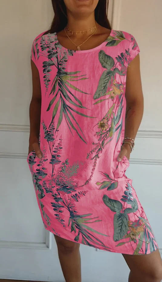 Women’s Printed Summer Dress with Pockets