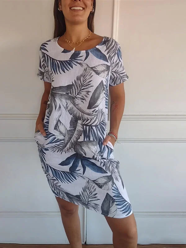Women’s Printed Summer Dress with Pockets
