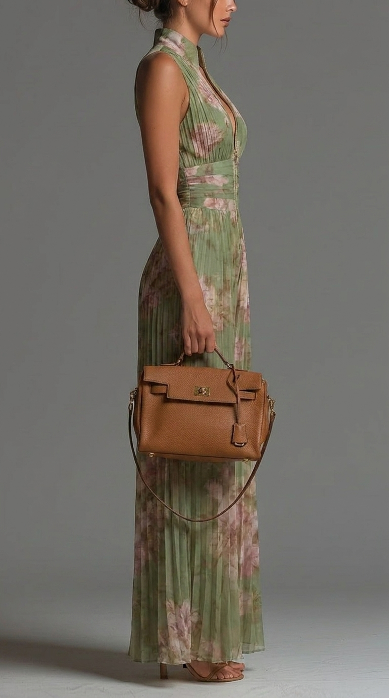 Zsófia Jumpsuit - Floral Pleated Chiffon